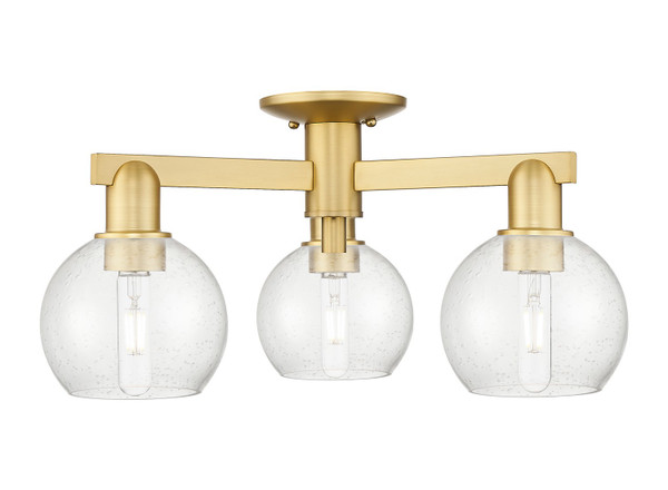 Innovations - 716-3F-SG-G124-6 - Three Light Semi-Flush Mount - Arcadia - Satin Gold