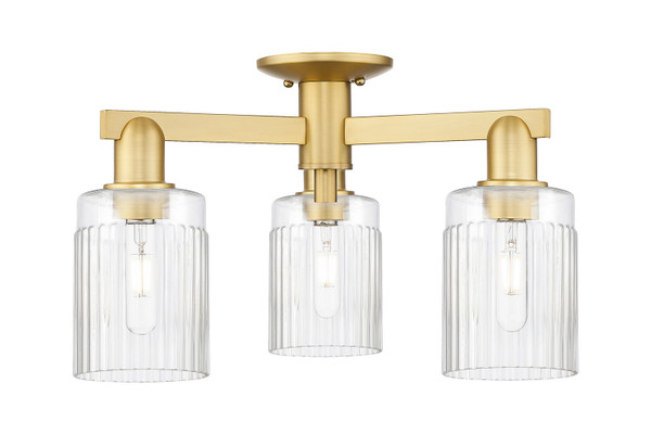Innovations - 716-3F-SG-G342 - Three Light Semi-Flush Mount - Arcadia - Satin Gold