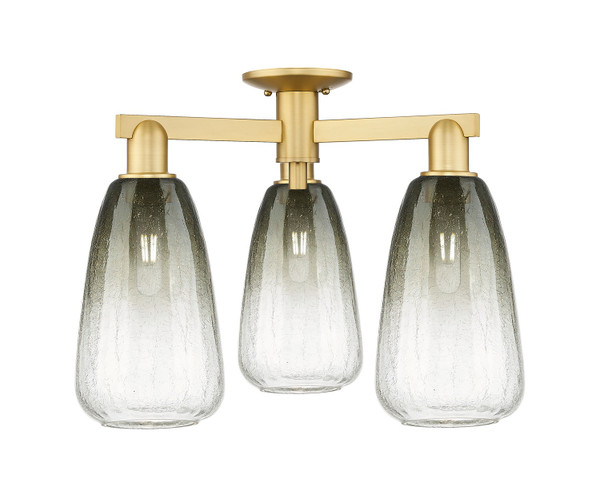 Innovations - 716-3F-SG-G480-6SL - Three Light Semi-Flush Mount - Arcadia - Satin Gold