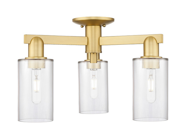 Innovations - 716-3F-SG-G802 - Three Light Semi-Flush Mount - Arcadia - Satin Gold
