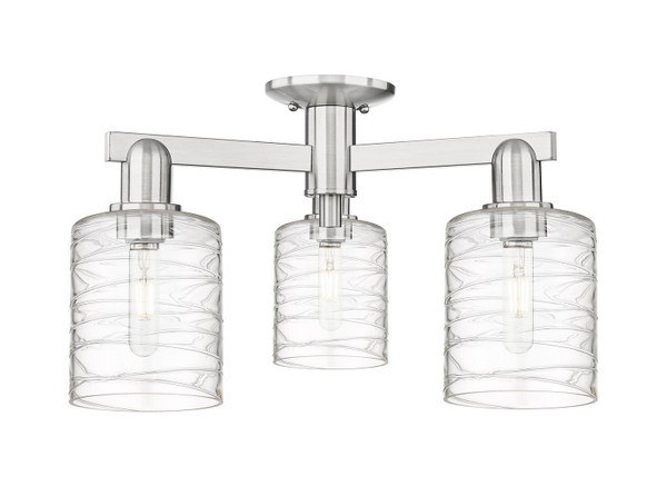 Innovations - 716-3F-SN-G1113 - Three Light Semi-Flush Mount - Arcadia - Brushed Satin Nickel