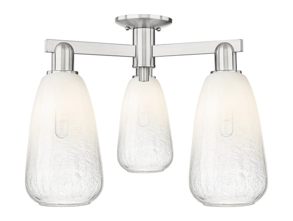 Innovations - 716-3F-SN-G480-6OP - Three Light Semi-Flush Mount - Arcadia - Brushed Satin Nickel