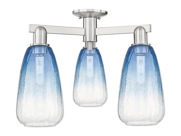 Innovations - 716-3F-SN-G480-6SB - Three Light Semi-Flush Mount - Arcadia - Brushed Satin Nickel