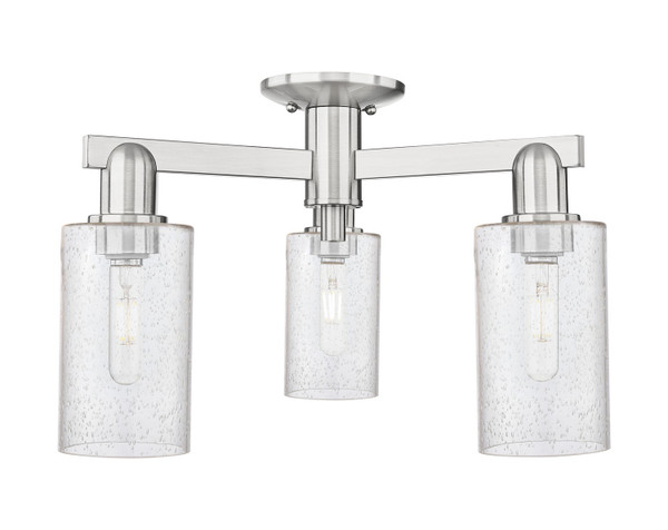Innovations - 716-3F-SN-G804 - Three Light Semi-Flush Mount - Arcadia - Brushed Satin Nickel