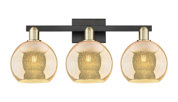 Innovations - 716-3W-BAB-G128-8 - Three Light Bath Vanity - Arcadia - Black Antique Brass