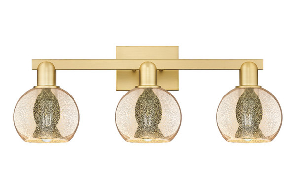 Innovations - 716-3W-SG-G128-6 - Three Light Bath Vanity - Arcadia - Satin Gold