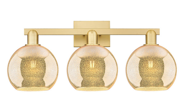 Innovations - 716-3W-SG-G128-8 - Three Light Bath Vanity - Arcadia - Satin Gold