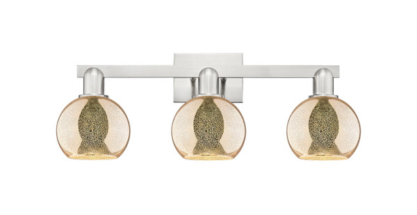 Innovations - 716-3W-SN-G128-6 - Three Light Bath Vanity - Arcadia - Brushed Satin Nickel