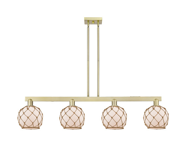 Innovations - 716-4I-AB-G121-8RB - Four Light Island Pendant - Arcadia - Antique Brass
