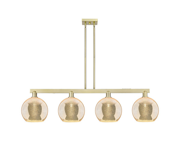 Innovations - 716-4I-AB-G128-10 - Four Light Island Pendant - Arcadia - Antique Brass