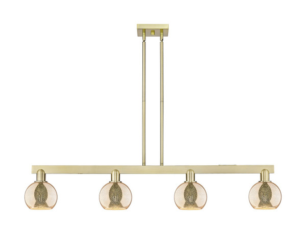 Innovations - 716-4I-AB-G128-6 - Four Light Island Pendant - Arcadia - Antique Brass