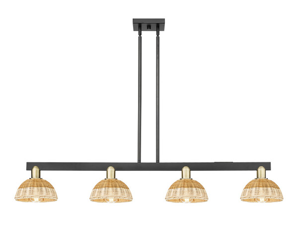 Innovations - 716-4I-BAB-NBD2-75-NAT - Four Light Island Pendant - Arcadia - Black Antique Brass