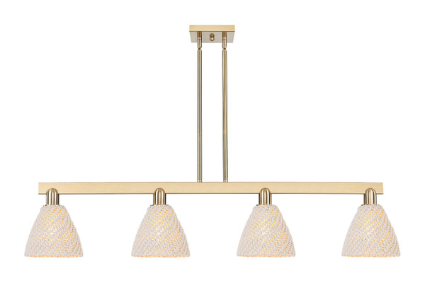 Innovations - 716-4I-CB-NBD-75-NAT - Four Light Island Pendant - Arcadia - Champagne Bronze