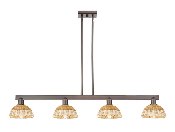 Innovations - 716-4I-OB-NBD2-75-NAT - Four Light Island Pendant - Arcadia - Oil Rubbed Bronze