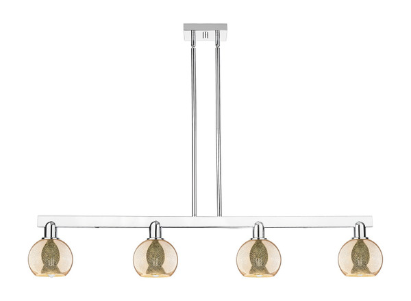 Innovations - 716-4I-PC-G128-6 - Four Light Island Pendant - Arcadia - Polished Chrome