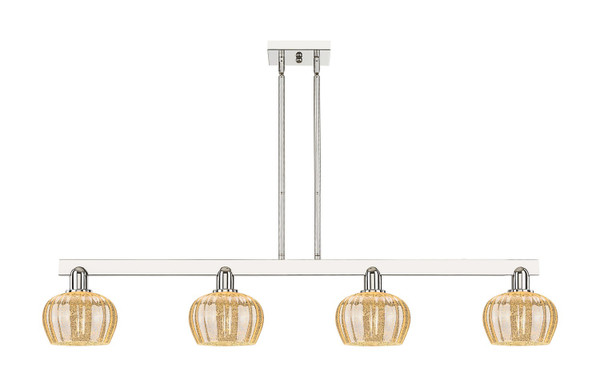 Innovations - 716-4I-PN-G96 - Four Light Island Pendant - Arcadia - Polished Nickel