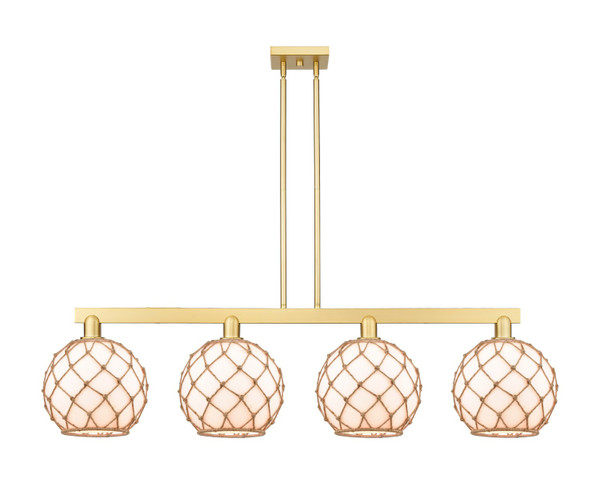 Innovations - 716-4I-SG-G121-10RB - Four Light Island Pendant - Arcadia - Satin Gold