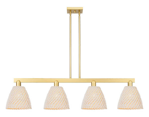 Innovations - 716-4I-SG-NBD-9-NAT - Four Light Island Pendant - Arcadia - Satin Gold