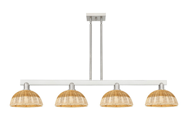 Innovations - 716-4I-SN-NBD2-9-NAT - Four Light Island Pendant - Arcadia - Brushed Satin Nickel