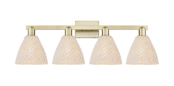 Innovations - 716-4W-AB-NBD-75-NAT - Four Light Bath Vanity - Arcadia - Antique Brass