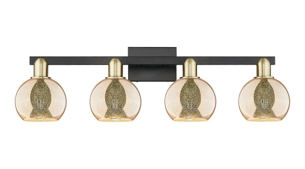 Innovations - 716-4W-BAB-G128-6 - Four Light Bath Vanity - Arcadia - Black Antique Brass