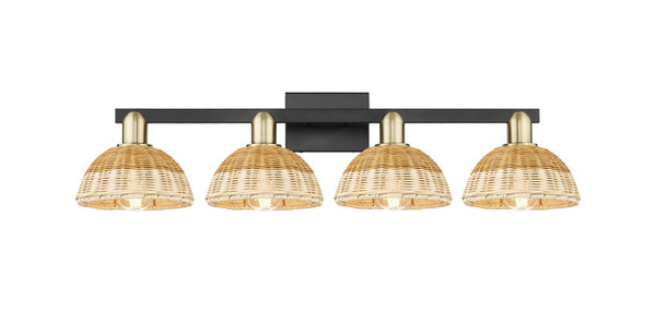 Innovations - 716-4W-BAB-NBD2-75-NAT - Four Light Bath Vanity - Arcadia - Black Antique Brass