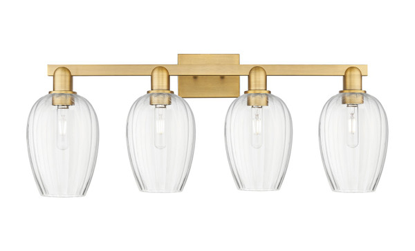 Innovations - 716-4W-BB-G457-6CL - Four Light Bath Vanity - Arcadia - Brushed Brass
