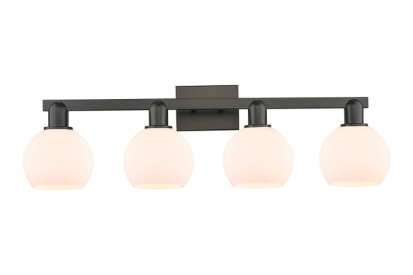 Innovations - 716-4W-BK-G121-6 - Four Light Bath Vanity - Arcadia - Matte Black
