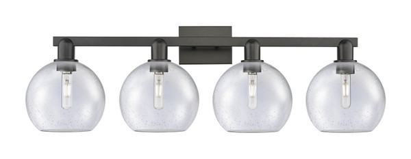 Innovations - 716-4W-BK-G124-8 - Four Light Bath Vanity - Arcadia - Matte Black