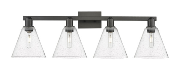 Innovations - 716-4W-BK-GBC-84 - Four Light Bath Vanity - Arcadia - Matte Black