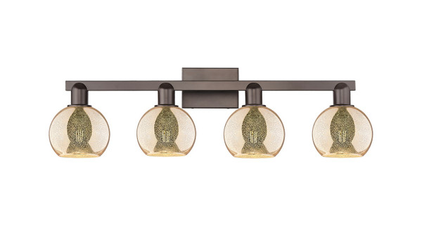 Innovations - 716-4W-OB-G128-6 - Four Light Bath Vanity - Arcadia - Oil Rubbed Bronze