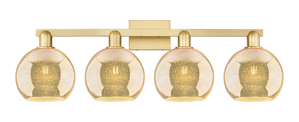 Innovations - 716-4W-SG-G128-8 - Four Light Bath Vanity - Arcadia - Satin Gold