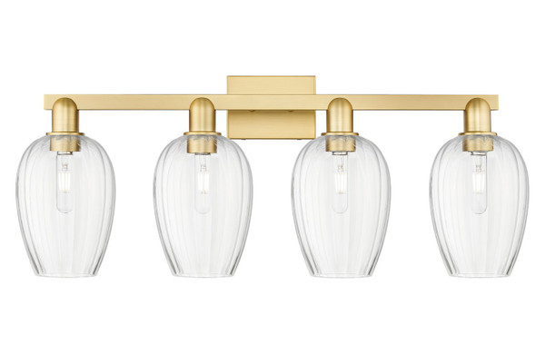 Innovations - 716-4W-SG-G457-6CL - Four Light Bath Vanity - Arcadia - Satin Gold