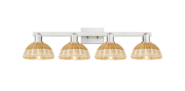 Innovations - 716-4W-SN-NBD2-75-NAT - Four Light Bath Vanity - Arcadia - Brushed Satin Nickel