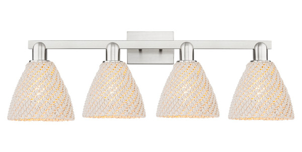 Innovations - 716-4W-SN-NBD-75-NAT - Four Light Bath Vanity - Arcadia - Brushed Satin Nickel