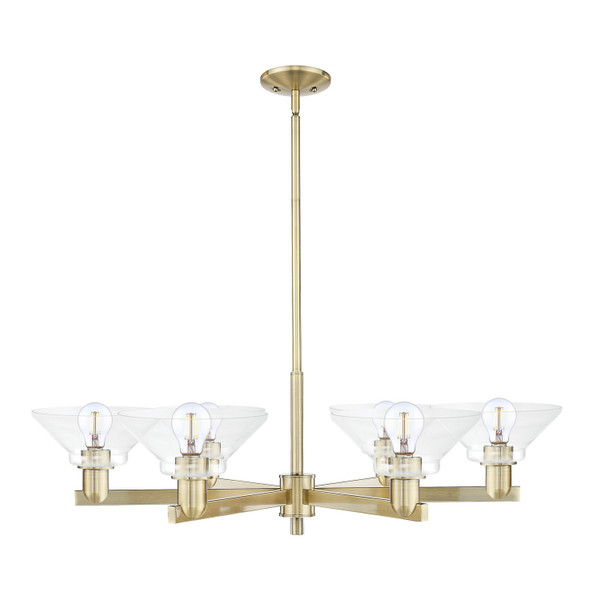 Innovations - 716-6CR-AB-G132 - Six Light Chandelier - Arcadia - Antique Brass