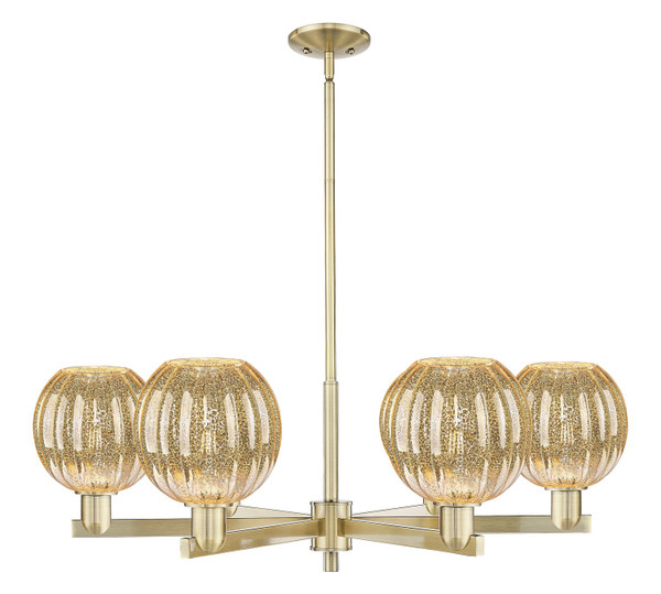 Innovations - 716-6CR-AB-G458-7ME - Six Light Chandelier - Arcadia - Antique Brass