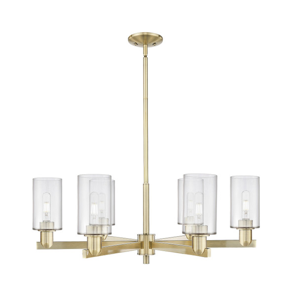 Innovations - 716-6CR-AB-G802 - Six Light Chandelier - Arcadia - Antique Brass
