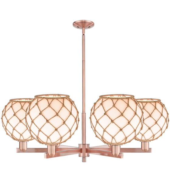 Innovations - 716-6CR-AC-G121-10RB - Six Light Chandelier - Arcadia - Antique Copper