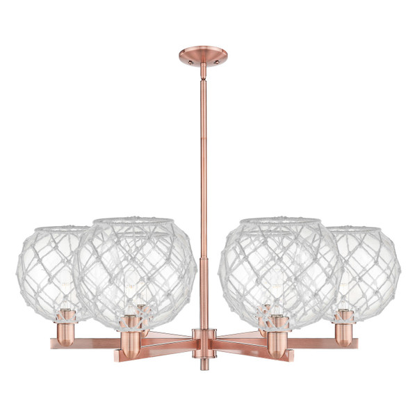 Innovations - 716-6CR-AC-G122-10RW - Six Light Chandelier - Arcadia - Antique Copper