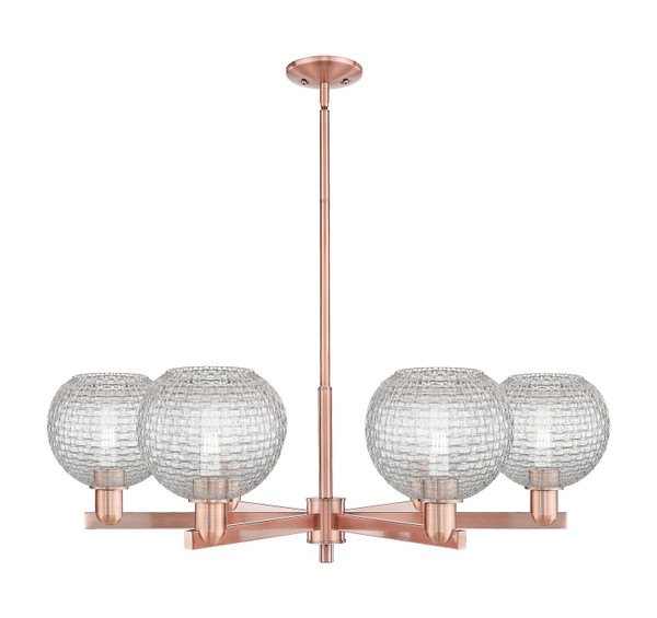 Innovations - 716-6CR-AC-G122C-8CL - Six Light Chandelier - Arcadia - Antique Copper