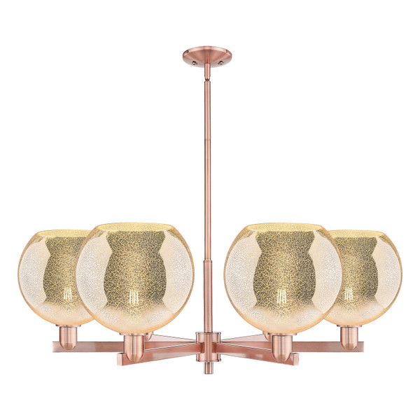 Innovations - 716-6CR-AC-G128-10 - Six Light Chandelier - Arcadia - Antique Copper