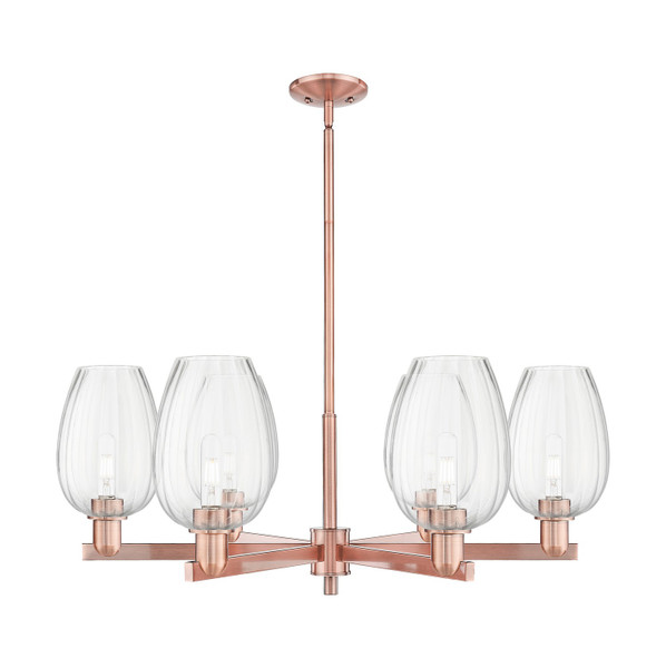 Innovations - 716-6CR-AC-G457-6CL - Six Light Chandelier - Arcadia - Antique Copper