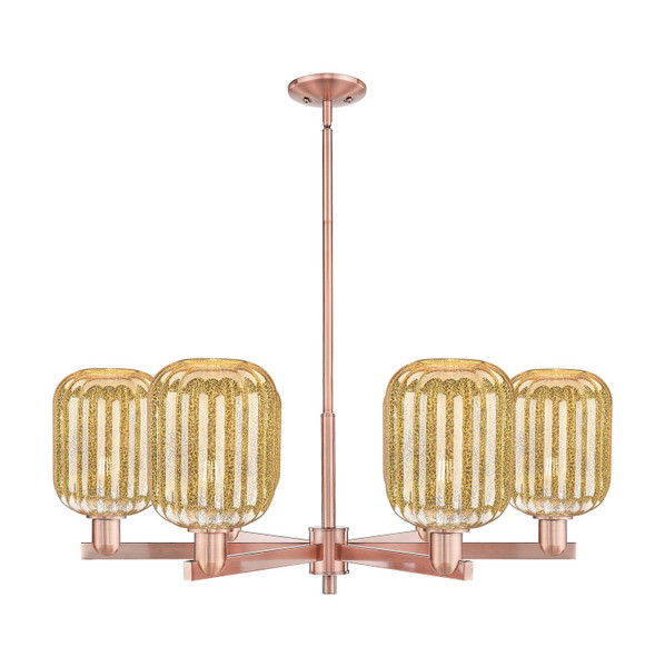 Innovations - 716-6CR-AC-G460-7ME - Six Light Chandelier - Arcadia - Antique Copper