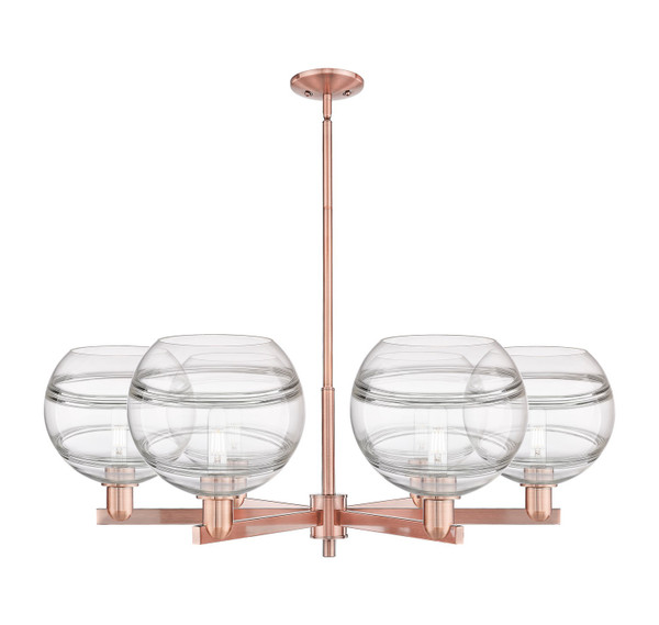 Innovations - 716-6CR-AC-G556-10CL - Six Light Chandelier - Arcadia - Antique Copper