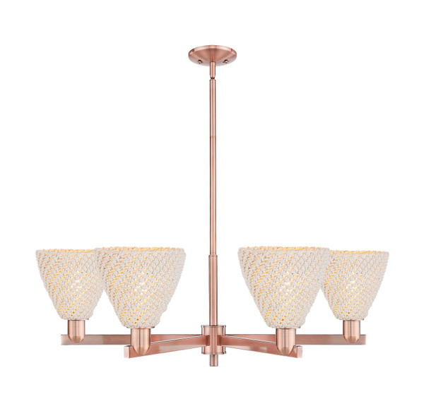 Innovations - 716-6CR-AC-NBD-75-NAT - Six Light Chandelier - Arcadia - Antique Copper