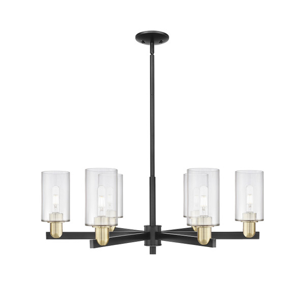 Innovations - 716-6CR-BAB-G802 - Six Light Chandelier - Arcadia - Black Antique Brass