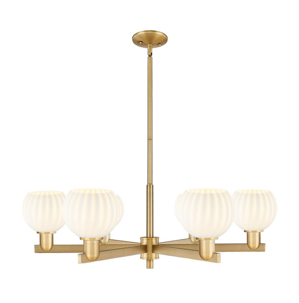 Innovations - 716-6CR-BB-G1217-6WV - Six Light Chandelier - Arcadia - Brushed Brass