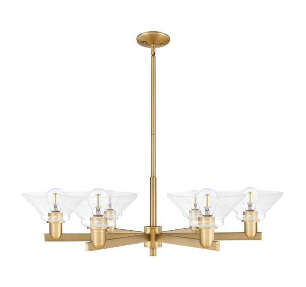 Innovations - 716-6CR-BB-G132 - Six Light Chandelier - Arcadia - Brushed Brass