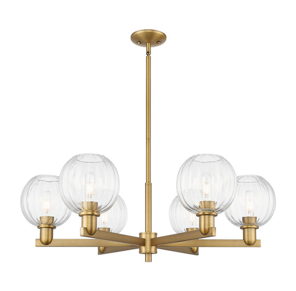 Innovations - 716-6CR-BB-G458-7CL - Six Light Chandelier - Arcadia - Brushed Brass